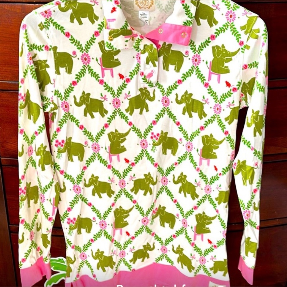 The Beaufort Bonnet Company Elephant Print Tunic Top L